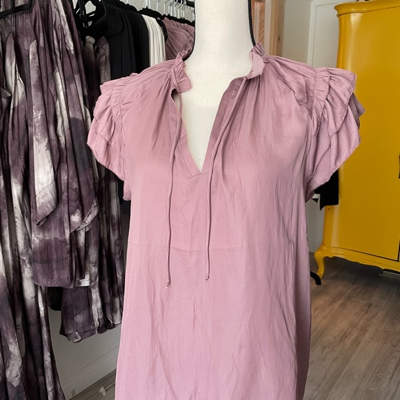 NWT Grade & Gather Ruffle Sleeve Top Blouse Lilac - Picture 9 of 9